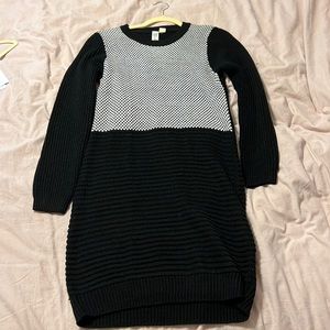 Black and white sweater dress
